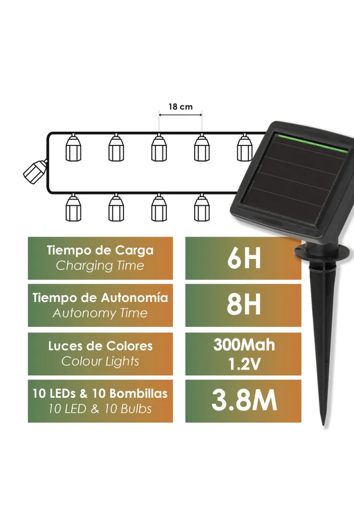 GUIRNALDA LUZ SOLAR PP S/10 3,8M