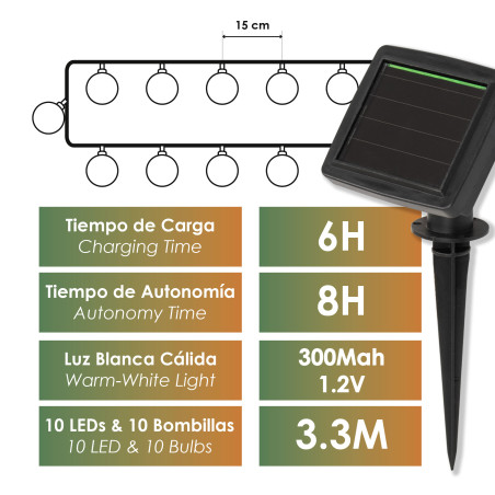 GUIRNALDA LUZ SOLAR PS S/10 (3,30 M)