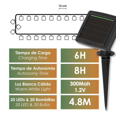 GUIRNALDA LUZ SOLAR PS S/20 (4,80 M)