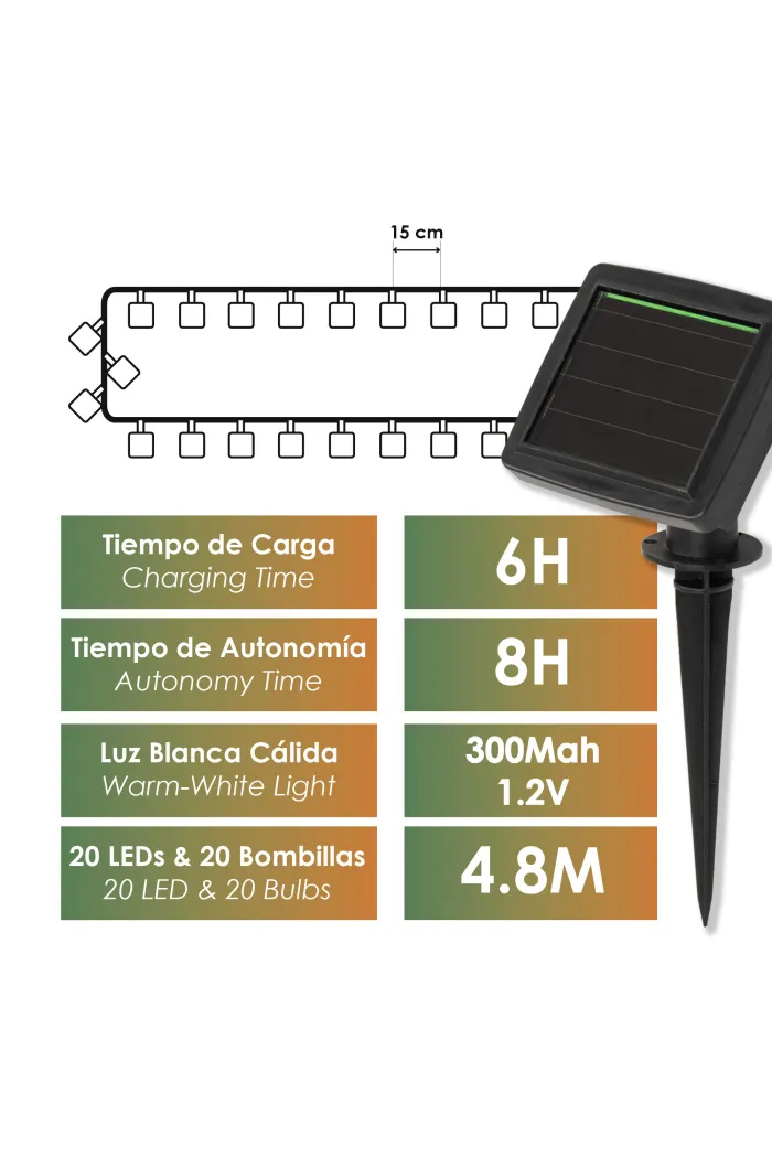 GUIRNALDA LUZ SOLAR PS S/20 (4,80 M)