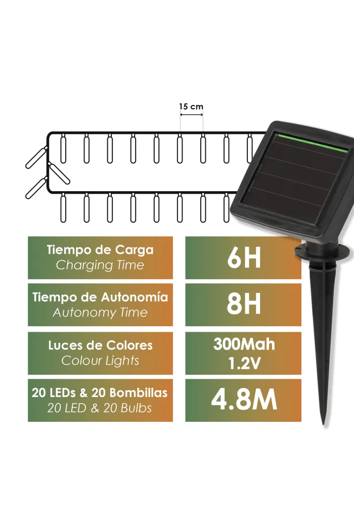 GUIRNALDA LUZ SOLAR PS S/20 (4,80 M)