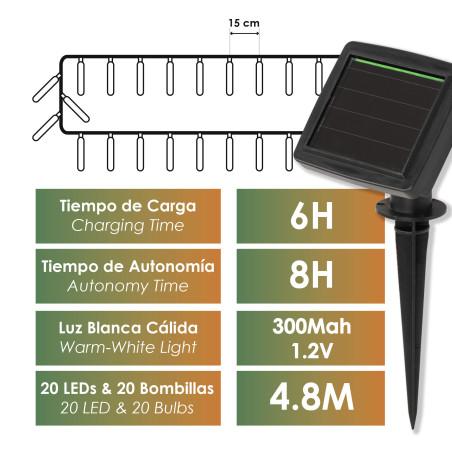 GUIRNALDA LUZ SOLAR PS S/20 (4,80 M)