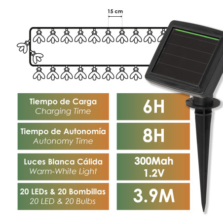 GUIRNALDA LUZ SOLAR PS S/20 (3,90 M)