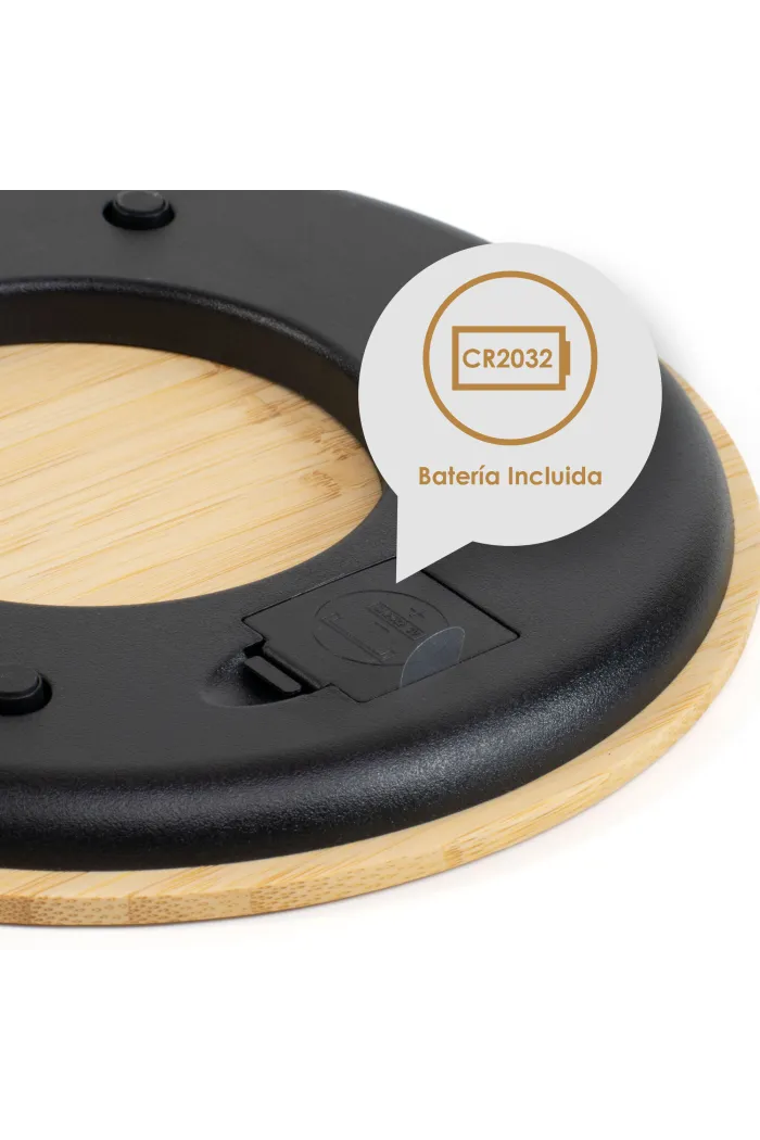 Báscula de cocina digital redonda - Bambú