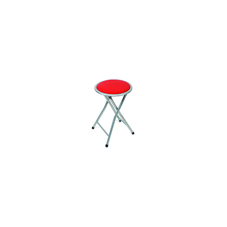 TABURETE METAL BASE PVC ROJO D.30X45