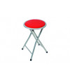 TABURETE METAL BASE PVC ROJO D.30X45