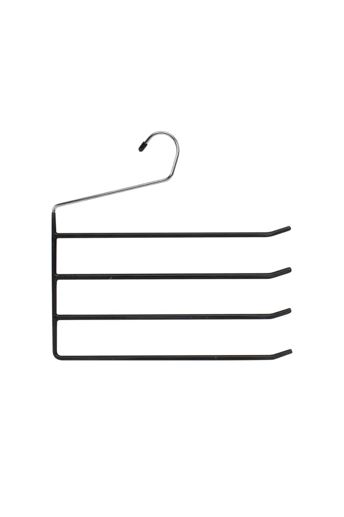 PERCHA 4 COLGADORES ACERO-PVC S/2 NEGRO 33X0,5X30