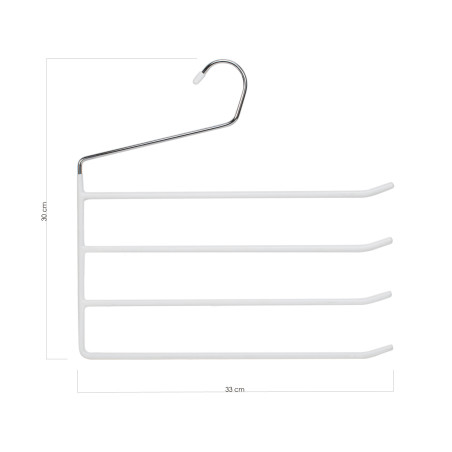 PERCHA 4 COLGADORES ACERO-PVC  S/2 BLANCA  33X0,5X30