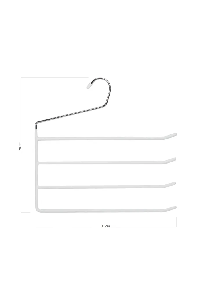 PERCHA 4 COLGADORES ACERO-PVC S/2 BLANCA 33X0,5X30