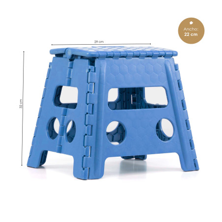 TABURETE PVC PLEGABLE - AZUL