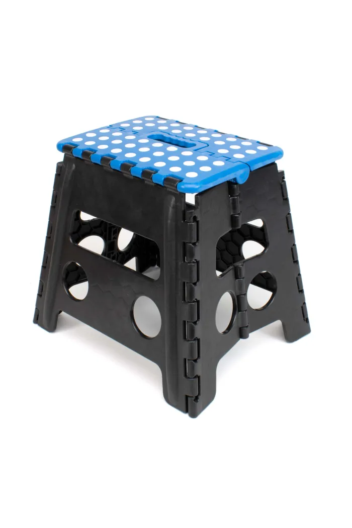 Taburete plegable multiusos - Azul lunares