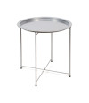 MESA DE METAL PLEGABLE REDONDA GRIS D.47X50,5