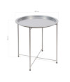 MESA DE METAL PLEGABLE REDONDA GRIS D.47X50,5