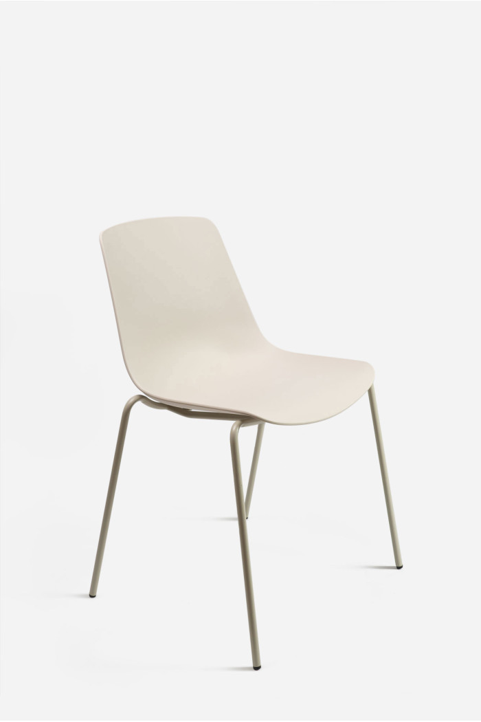 SILLA MILAN PP-METAL CREMA 55X51X82