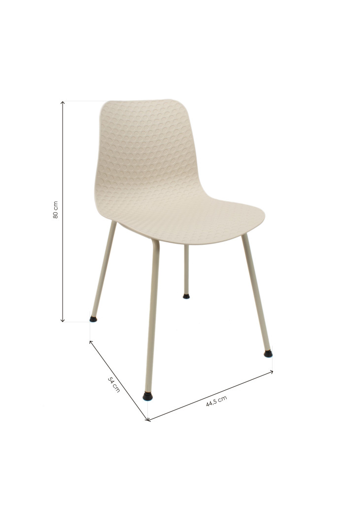 SILLA LONDON PP-METAL CREMA