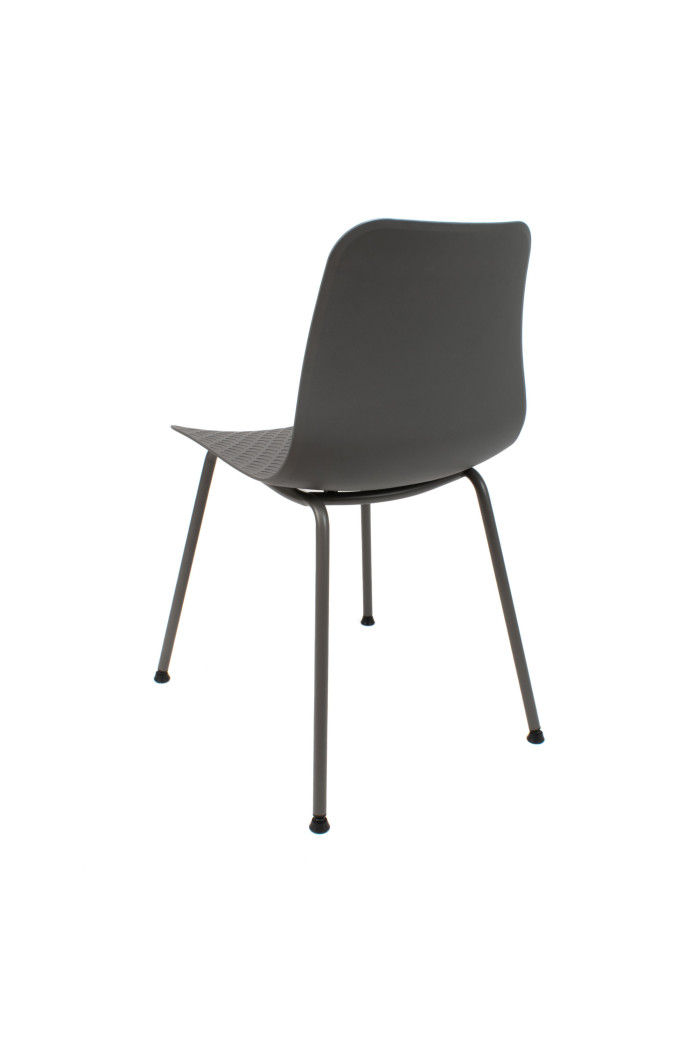 SILLA LONDON PP-METAL GRIS OSCURO