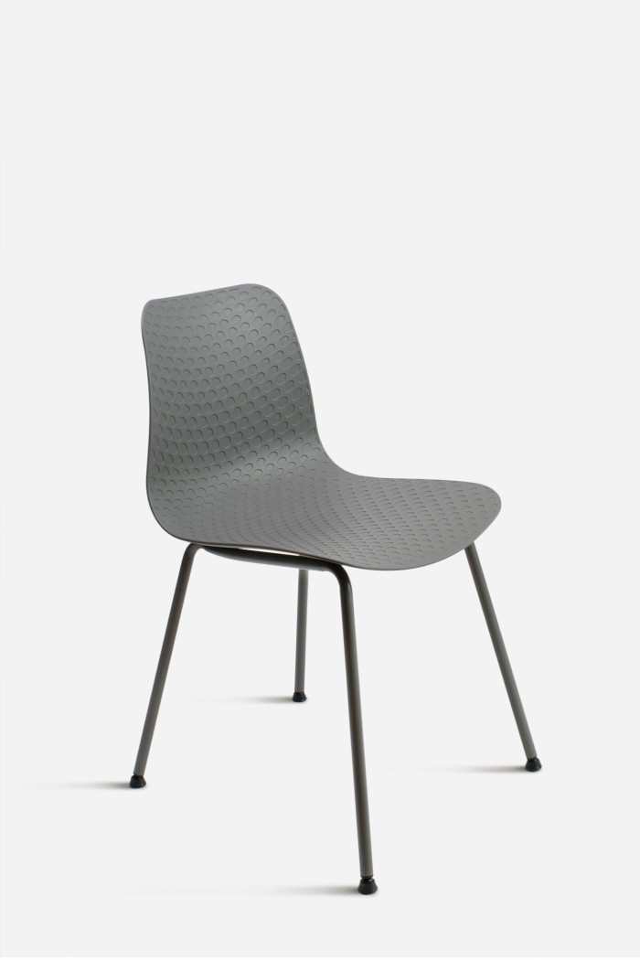 SILLA LONDON PP-METAL GRIS OSCURO