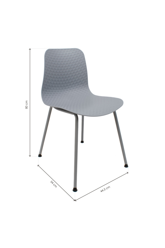 SILLA LONDON PP-METAL GRIS