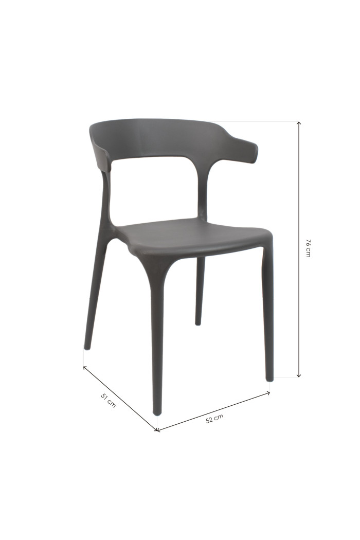 SILLA DUBAI PP-METAL GRIS OSCURO