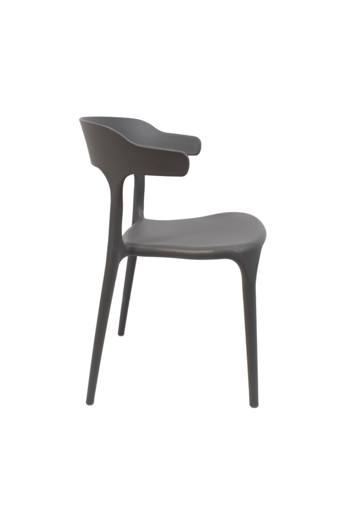 SILLA DUBAI PP-METAL GRIS OSCURO