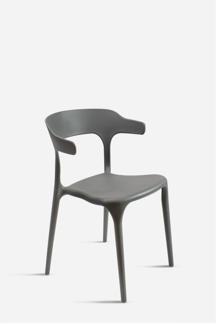 SILLA DUBAI PP-METAL GRIS OSCURO