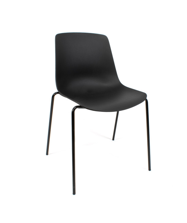 SILLA MILAN PP-METAL NEGRA 55X51X82