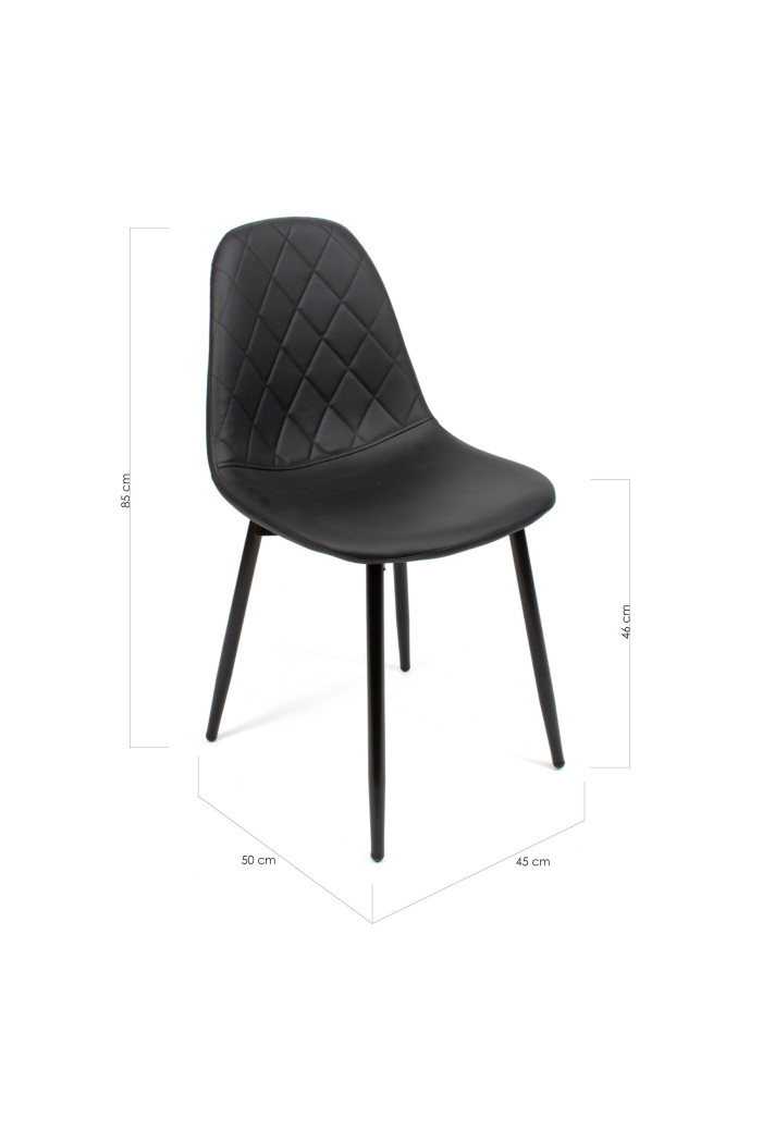 SILLA POLIURETANO-METAL NEGRO