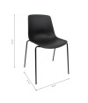 SILLA MILAN PP-METAL NEGRA 55X51X82