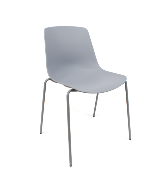 SILLA MILAN PP-METAL GRIS 55X51X82