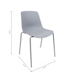 SILLA MILAN PP-METAL GRIS 55X51X82