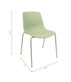 SILLA MILAN PP-METAL VERDE 55X51X82