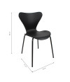 SILLA ROMA PP-METAL NEGRO 50X51X80