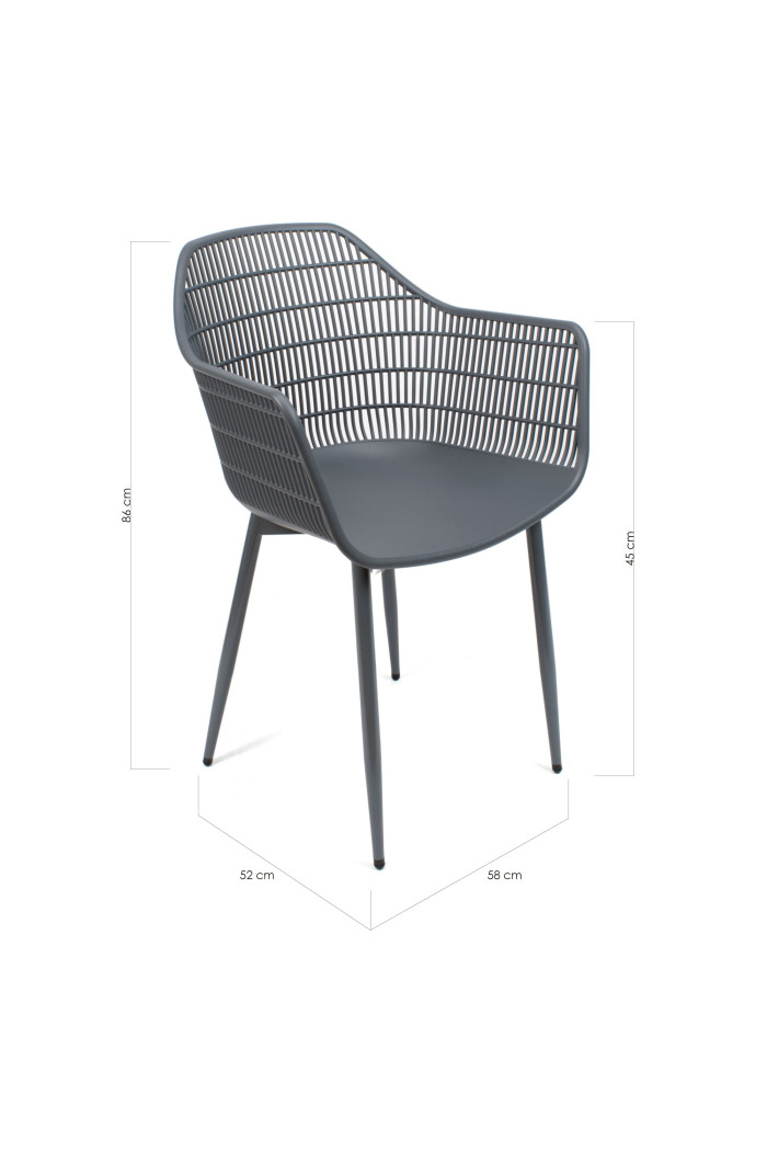 Silla de Comedor Moderna Tokio Gris de Metal