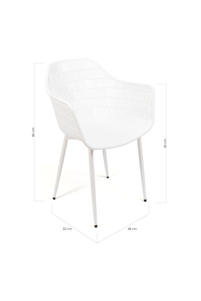 Silla de Comedor Moderna Tokio Blanca de Metal