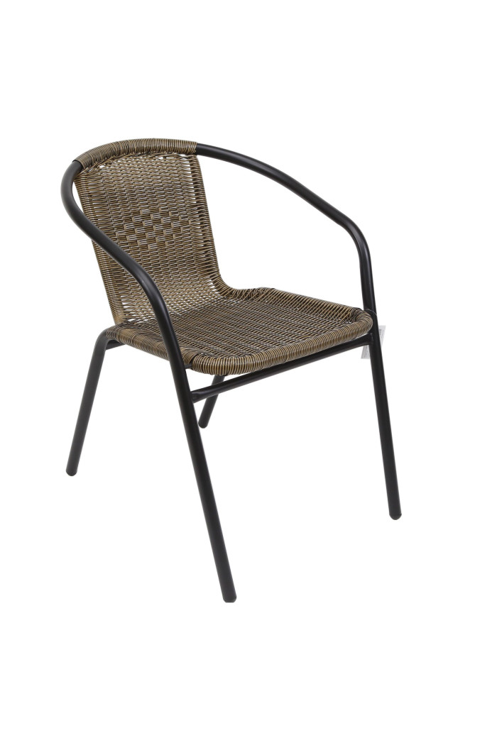 Silla de Metal con Asiento de Mimbre