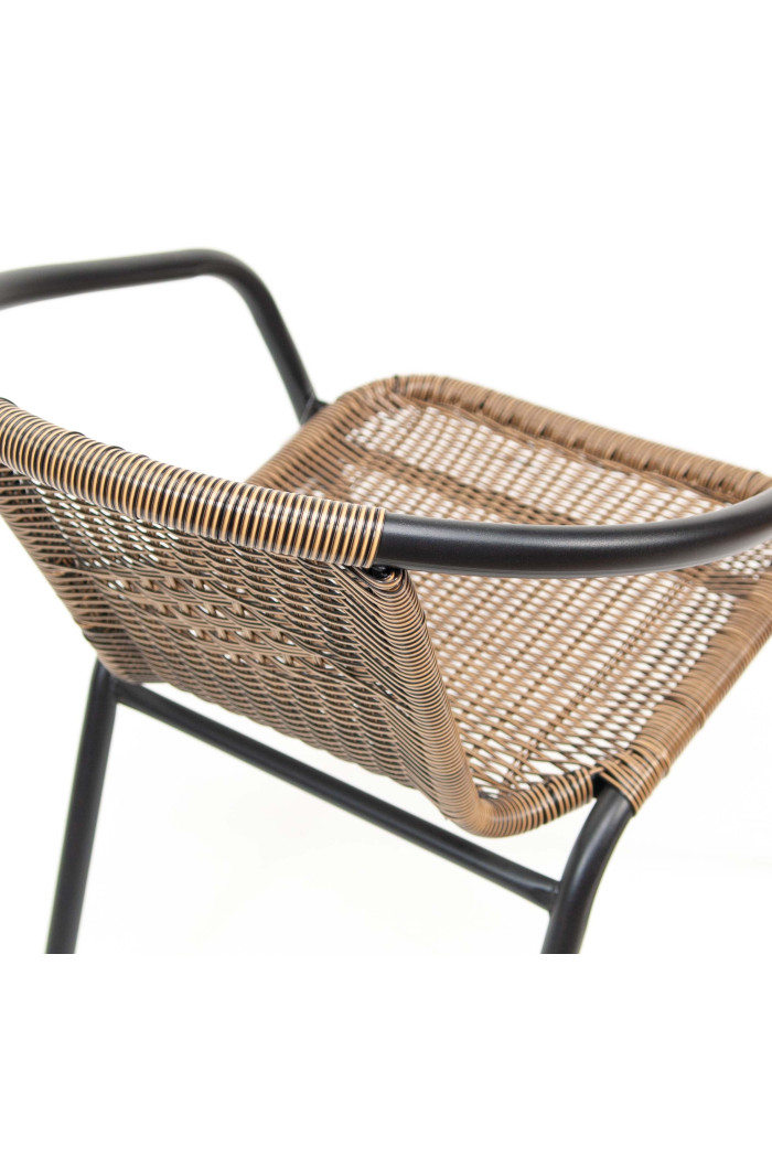 Silla de Metal con Asiento de Mimbre