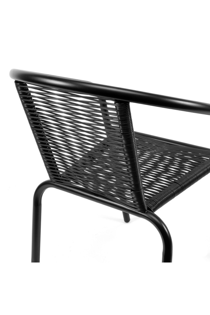 Silla de Metal con Hilos Polietileno Negro