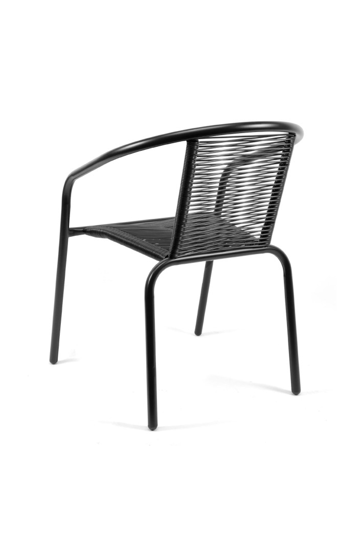 Silla de Metal con Hilos Polietileno Negro