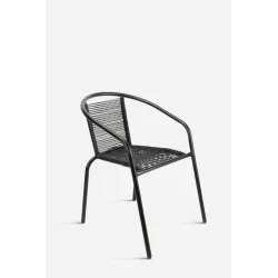 Silla de Jardín de Metal Redonda con Hilos de Polietileno - Jarga