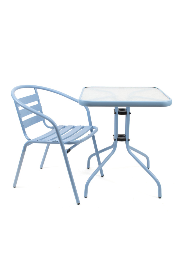 Silla de Jardín de Aluminio Azul Claro