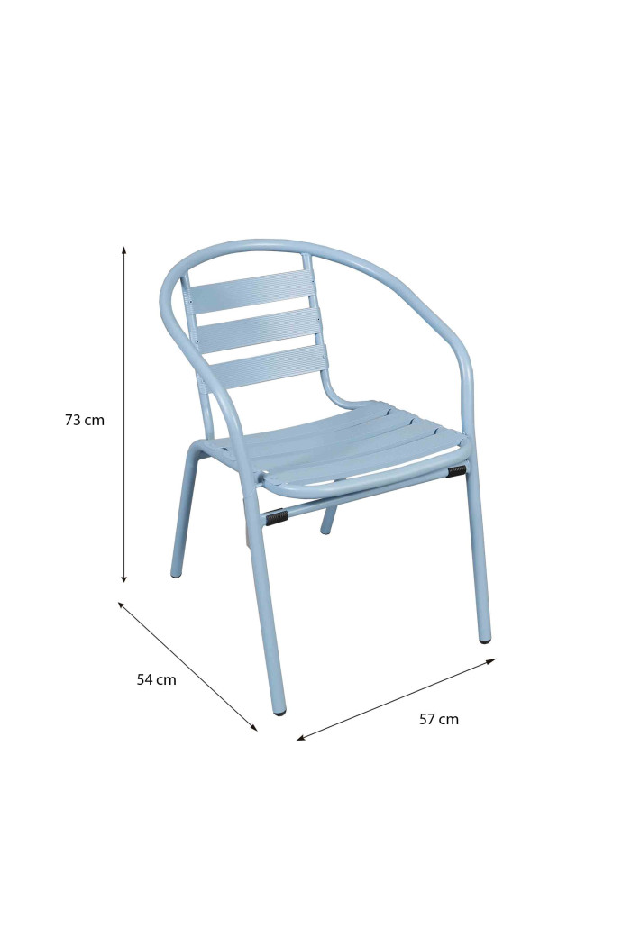 SILLA ALUMINIO AZUL CLARO