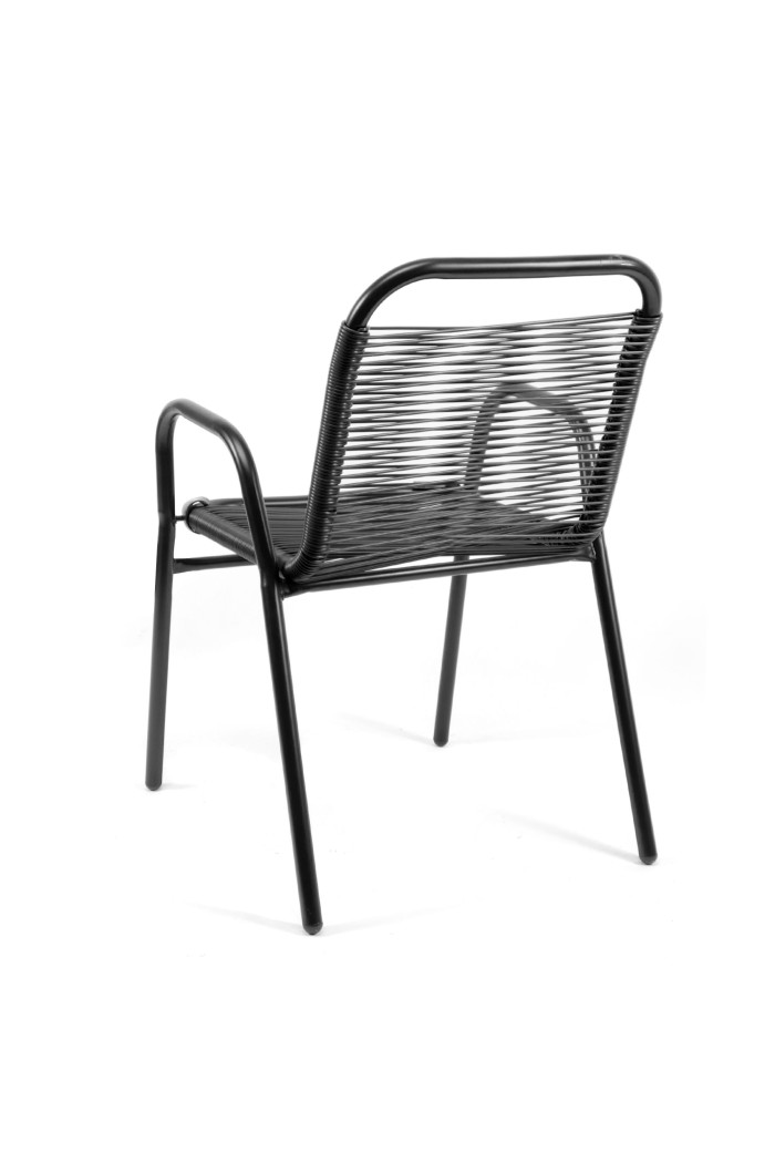 Silla de Metal Con Hilos Polietileno Negros