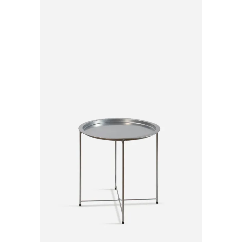 MESA DE METAL PLEGABLE REDONDA - D.47X50,5 cm