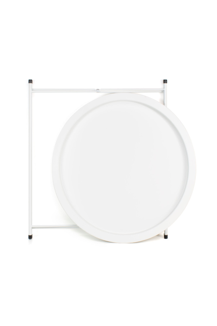 Mesa de Metal Plegable Redonda Blanca