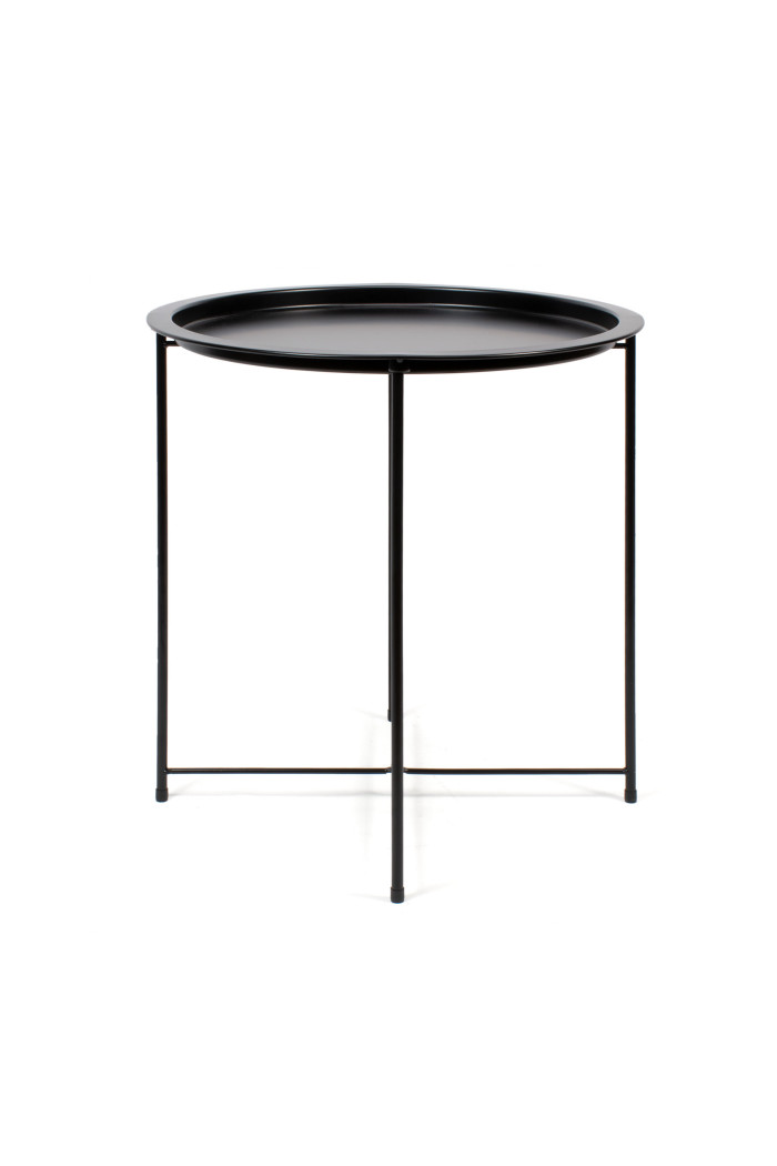 Mesa de Metal Plegable Redonda Negra