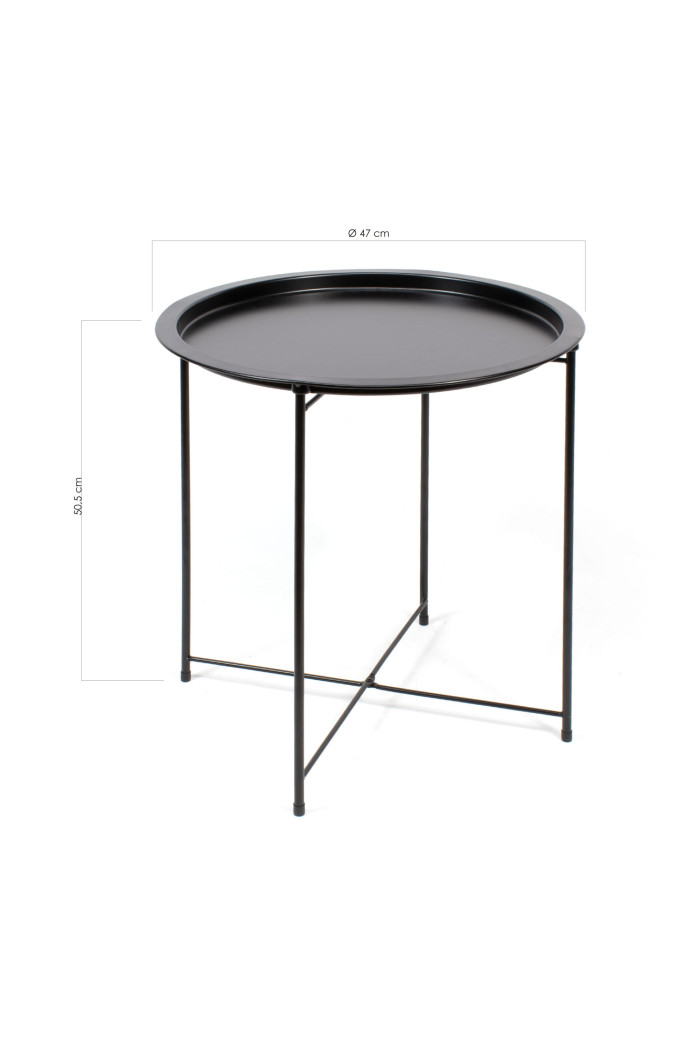 Mesa de Metal Plegable Redonda Negra