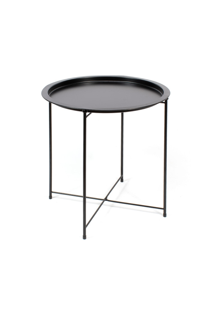 Mesa de Metal Plegable Redonda Negra