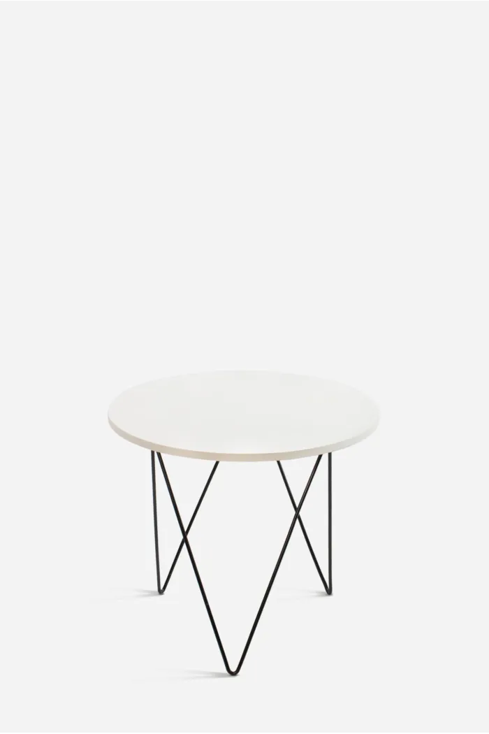 MESA AUXILIAR DE MADERA BLANCA 53 cm