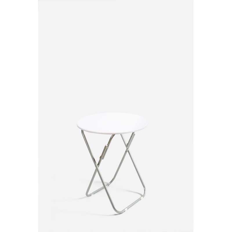 MESA DE MADERA PLEGABLE RED. BLANCA D.60X70 cm