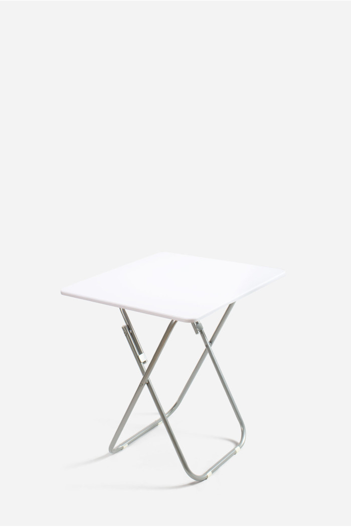 Mesa Plegable  de Madera Blanca Cuadrada